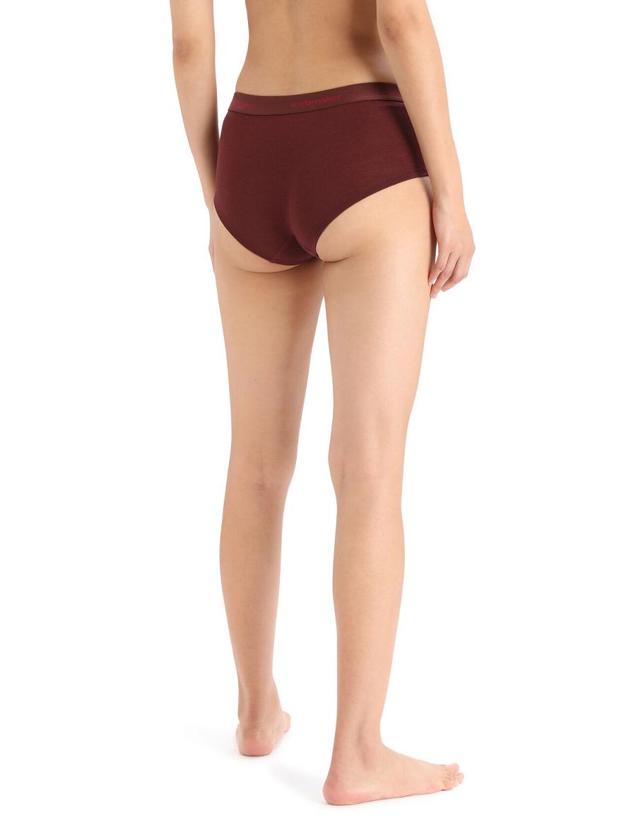 Espresso Women's Icebreaker Merino Sprite Hot Pants Underwear | USA 1706MQZA